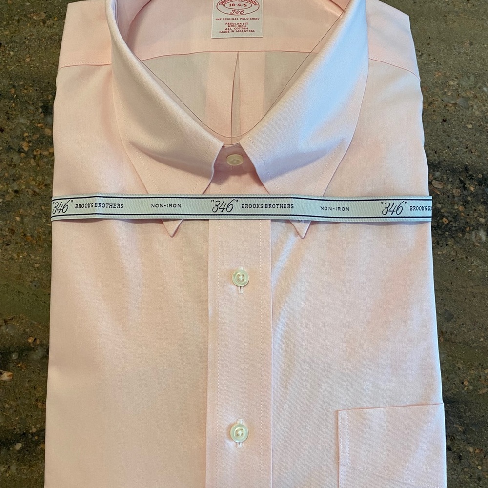 NWT- Brooks Brothers No Iron Dress Shirt -Pink